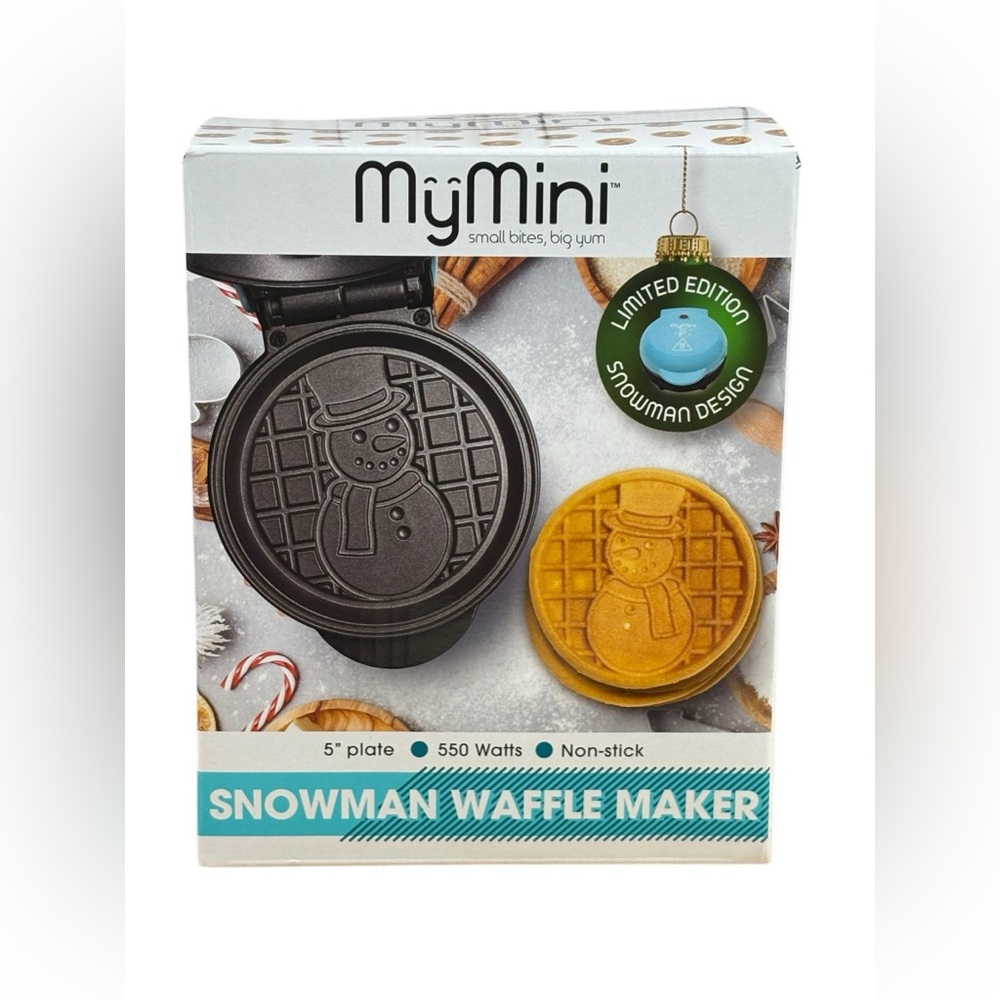 Limited Edition My Mini Snowman Waffle Maker 5” Plate Non-Stick NEW